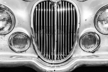 Indianapolis - Eylül 2017 yaklaşık: Izgara klasik 60s Jaguar 3.8 S dan ben