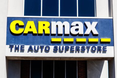 Indianapolis - Circa March 2018: CarMax Auto Dealership. CarMax is the Largest Used-Car Retailer in the US I clipart