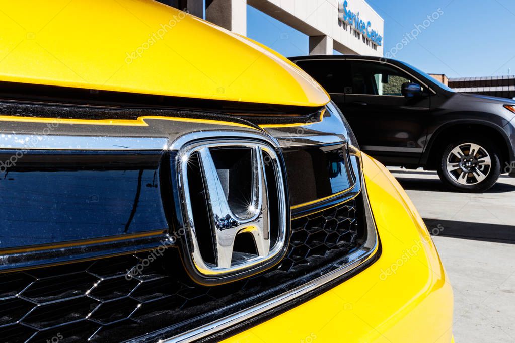 Indianapolis - Circa March 2018: Honda Motor Co. Logo and Sign. Honda Manufacturers Among the Most Reliable Cars in the World III