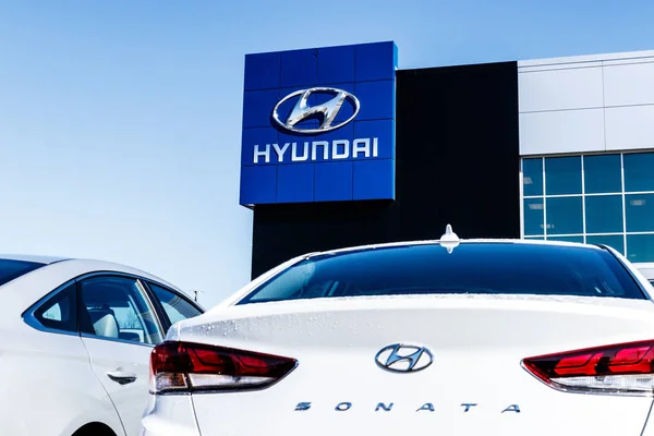 Noblesville - Circa Μαρτίου 2018: Αντιπροσωπεία Hyundai Motor Company. Hyundai είναι μια Νότιας Κορέας πολυεθνική αυτοκινητοβιομηχανία Vi κατασκευαστής — Φωτογραφία Αρχείου