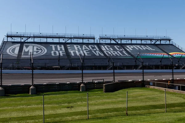 Indianapolis - május 2018 körül: Standok Indianapolis Motor Speedway - Racing fővárosa a világ. IMS készül a 102nd működésének az Indy 500 — Stock Fotó