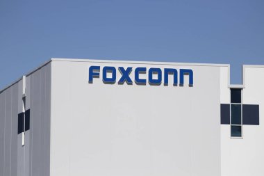 Plainfield - Circa March 2020: Foxconn manufacturing plant. Foxconn, also known as Hon Hai Precision Industry, contract manufactures for Apple, Microsoft, Amazon.com and Huawei.