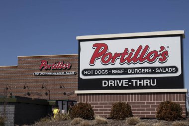 Avon - Circa March 2020: Portillo's Restaurant is a fast casual restaurant chain based in Chicago. Portillo's serves Chicago and Polish style hot dogs.