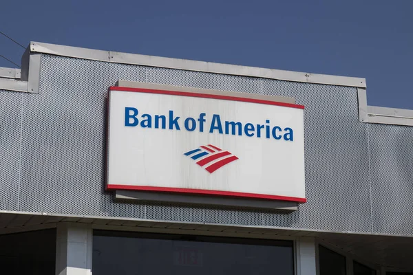 Indianapolis Sekitar April 2020 Bank America Bank Loan Branch Dalam — Stok Foto