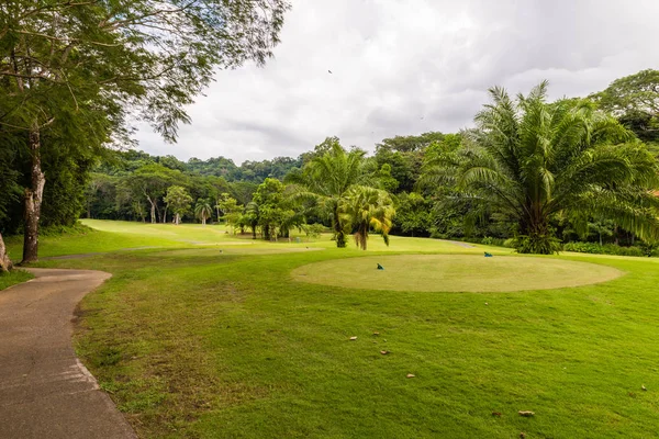 Landskap vid golfbanan. Tropiskt område — Stockfoto