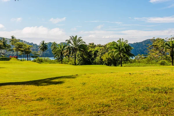 Landskap vid golfbanan. Tropiskt område — Stockfoto