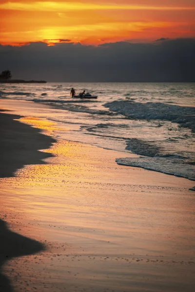 Varadero Beach Cuba Beautiful Scenic Seascape Bathed Warm Light Setting — Stock Photo, Image