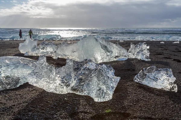 Geleira derretida no lago Islândia causada pelo aquecimento global. Islândia — Fotografia de Stock