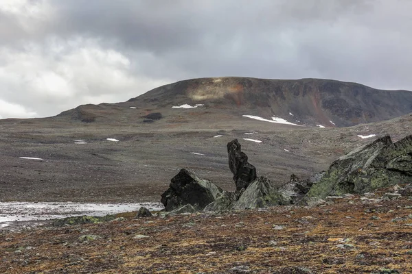 View to Sarek National Park in autumn, Sweden, selective focus — 스톡 사진