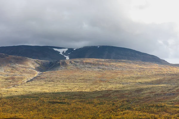 View to Sarek National Park in autumn, Sweden, selective focus — 스톡 사진