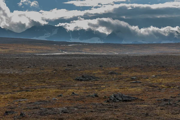 View to Sarek National Park in autumn, Sweden, selective focus — 스톡 사진