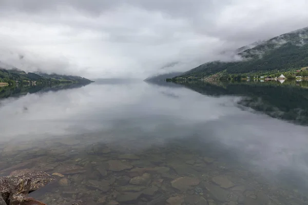 Τέλος Του Φιόρδ Όμορφο Νορβηγικό Τοπίο Θέα Των Φιόρδ Νορβηγία — Φωτογραφία Αρχείου