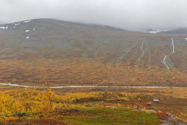 Montagne Del Sarek National Park Lapponia Autunno Svezia Focus Selettivo — Foto Stock