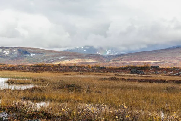 Uitzicht Vallei Noord Zweden Sarek National Park Bij Stormachtig Weer — Stockfoto