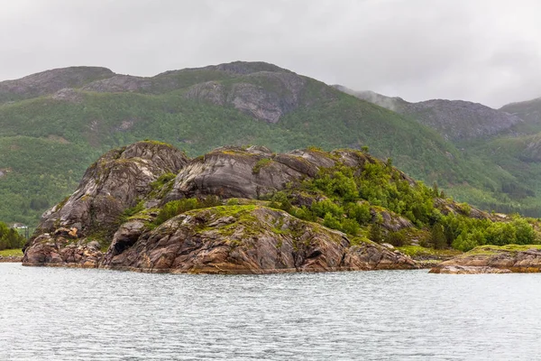 Lenyűgöző Kilátás Nyílik Fjordra Norvégiában Színes Reggeli Jelenet Norvégiában Szépség — Stock Fotó