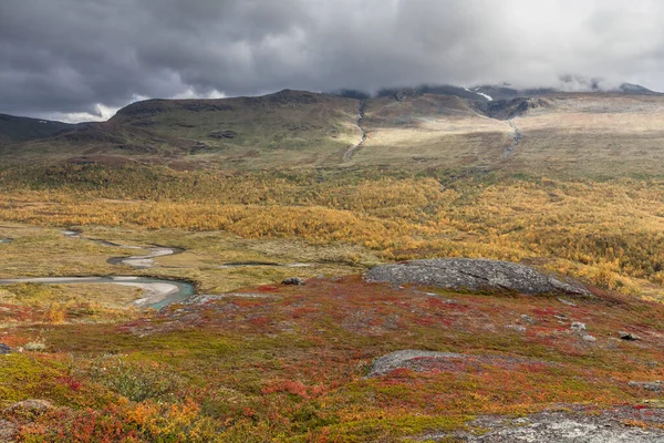 Hermosa Naturaleza Salvaje Del Parque Nacional Sarek Suecia Laponia Con — Foto de Stock