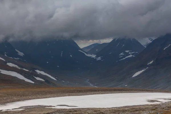 Wunderschöne Wilde Natur Des Sarek Nationalparks Schweden Lappland Mit Schneebedeckten — Stockfoto