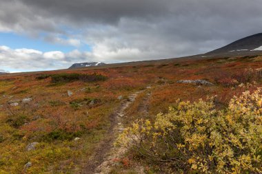 Laponya 'daki Sarek Ulusal Parkı Dağları, Sonbahar, İsveç, Seçici Odaklanma