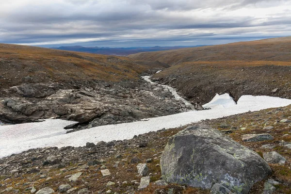Impressive View Mountains Sarek National Park Swedish Lapland Selective Focus — 스톡 사진