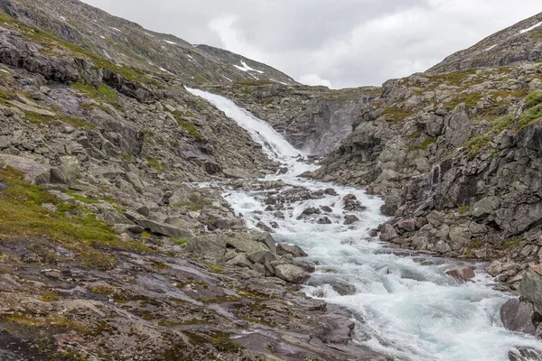 Nature Norway Mountain River Valley Clear Water Rocky Slope Picturesque — Stock Photo, Image