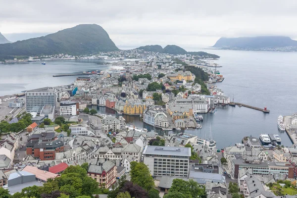 Алесунн Норвегія Червня 2016 Вид Гори Аксла Місті Алесунн Норвегія — стокове фото