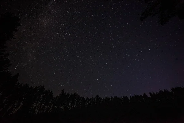 Egymillió Csillag Éjszaka Hosszú Záridő Meteoreső Tejút — Stock Fotó