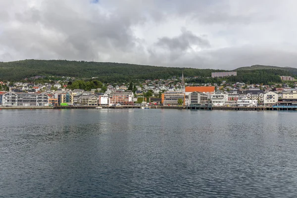 Noruega Junho 2016 Vista Uma Pequena Cidade Partir Convés Dos — Fotografia de Stock