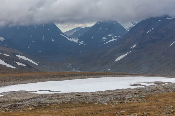 Beautiful Wild Nature Sarek National Park Sweden Lapland Snow Capped — 스톡 사진
