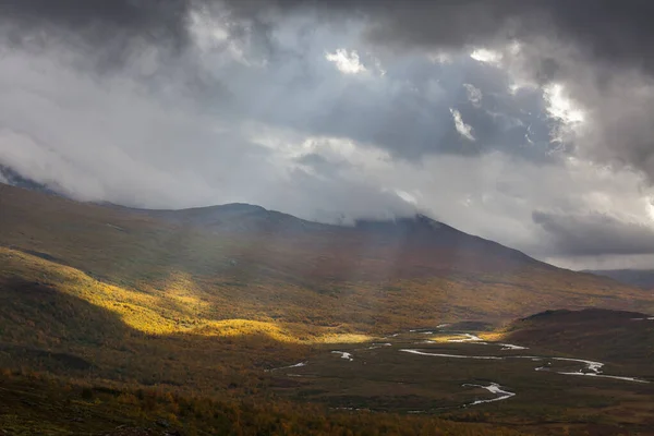 Impresionante Vista Las Montañas Del Parque Nacional Sarek Laponia Sueca — Foto de Stock