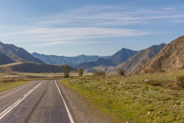 Altai Dağları yolu, Altai bölgesi, Sibirya Rusya.
