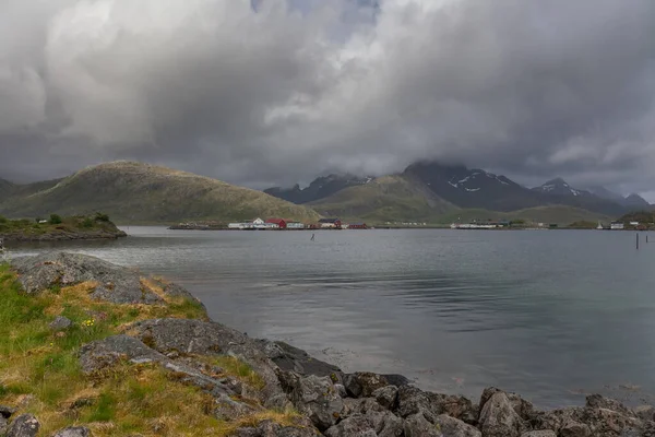 Bellissimo Paesaggio Norvegese Vista Dei Fiordi Norvegia Ideale Riflesso Fiordo — Foto Stock