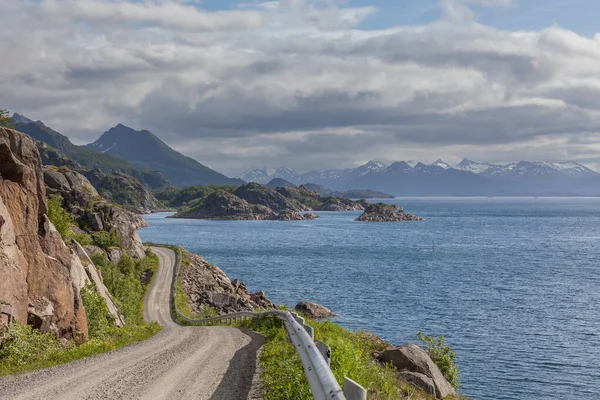Coastal Road Norway Leading Bodo Selective Focus — Stock Photo, Image