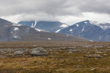 Laponya 'daki Sarek Ulusal Parkı Dağları, Sonbahar, İsveç, Seçici Odaklanma