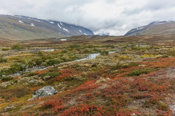 Beautiful Wild Nature Sarek National Park Sweden Lapland Snow Capped — 스톡 사진