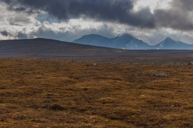 Laponya 'daki Sarek Ulusal Parkı Dağları, Sonbahar, İsveç, Seçici Odaklanma