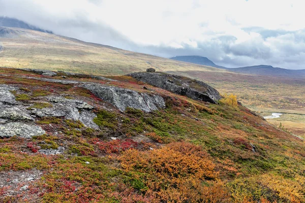 Wunderschöne Wilde Natur Des Sarek Nationalparks Schweden Lappland Mit Schneebedeckten — Stockfoto
