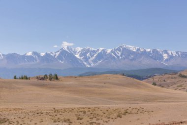 Belukha Dağı manzarası. - Rusya. Belukha Dağı, Altai 'nin Altın Dağları adlı Dünya Mirası Alanının bir parçasıdır..