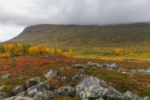 Berge Des Sark Nationalparks Lappland Herbst Schweden Selektiver Fokus — Stockfoto