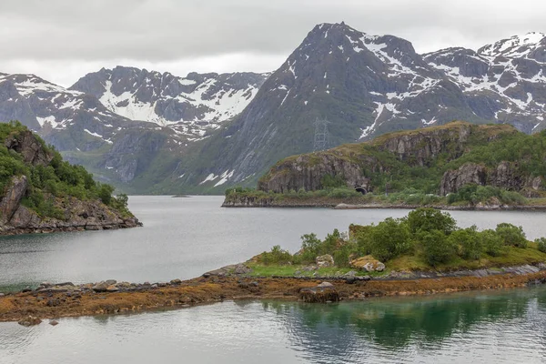Indrukwekkend Uitzicht Fjord Noorwegen Kleurrijke Ochtendscene Noorwegen Schoonheid Van Natuur — Stockfoto