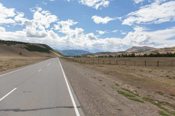 Summer in Altai Russia, road to Altai Mountains, Beautiful summer view of Altai mountains.