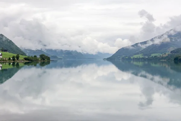 Vége Fjordnak Gyönyörű Norvég Táj Kilátás Fjordokra Norvégia Ideális Fjord — Stock Fotó