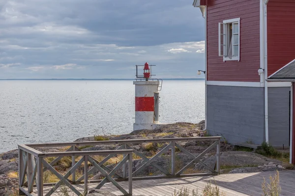 Vieux Phare Maison Dans Mer Baltique Foyer Sélectif — Photo