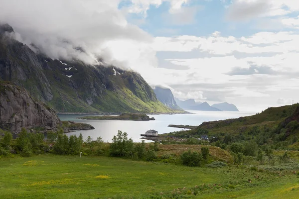 Impressive summer view of fjord in Norway. Colorful morning scene in Norway. Beauty of nature concept background.