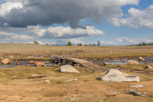 Paisagens Mongóis Nas Montanhas Altai Ampla Paisagem — Fotografia de Stock