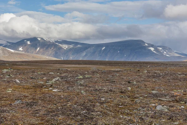 Widok Dolinę Północna Szwecja Park Narodowy Sarek Burzliwą Pogodę Ukierunkowanie — Zdjęcie stockowe