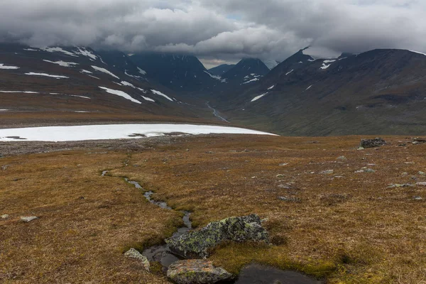 Beautiful Wild Nature Sarek National Park Sweden Lapland Snow Capped — 스톡 사진