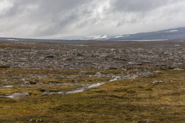 Laponya 'daki Sarek Ulusal Parkı Dağları, Sonbahar, İsveç, Seçici Odaklanma