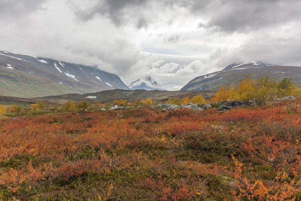 View Valley Northern Sweden Sarek National Park Stormy Weather Selective — 스톡 사진