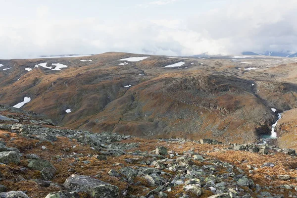 Laponya 'daki Sarek Ulusal Parkı Dağları, Sonbahar, İsveç, Seçici Odaklanma