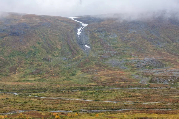 Park Narodowy Sarek Laponii Widok Góry Szwecja Selektywne Skupienie — Zdjęcie stockowe